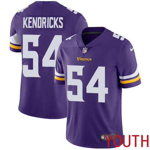 Minnesota Vikings #54 Limited Eric Kendricks Purple Nike NFL Home Youth Jersey Vapor Untouchable->youth nfl jersey->Youth Jersey